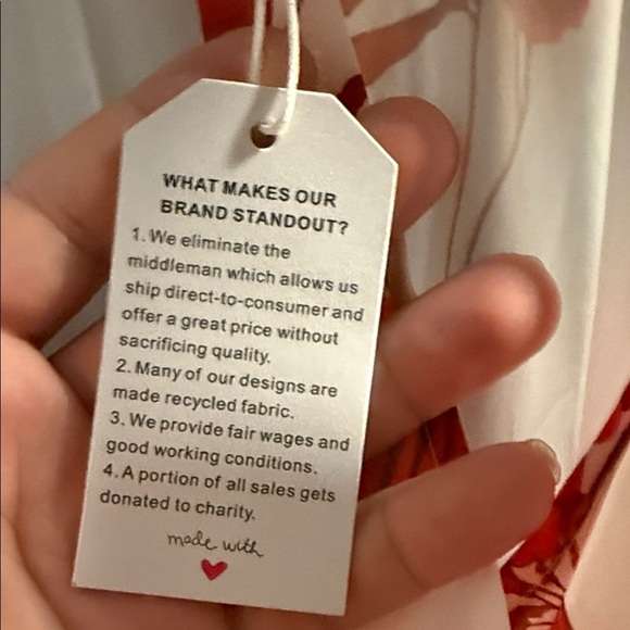 SHEIN White and Red One-Shoulder Dress - Picture 2 of 4